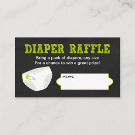 Windeln Raffles Tickets / Chalkboard neutral grün Begleitkarte
