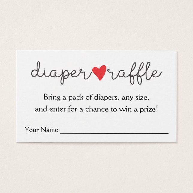 Windeln Red Heart Babydusche (Vorderseite)