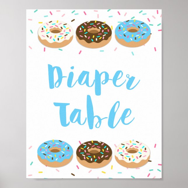 Windeln Tafelschild Blue Donut Sprinkle Duschgel S Poster (Vorne)