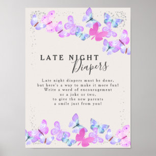 Windelparty fürs Baby Butterfly Skies Baby Shower Poster
