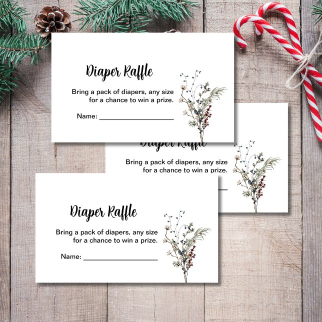 Windelraffen Winterbeere rustikale boho Wildblumen Begleitkarte (Von Creator hochgeladen)