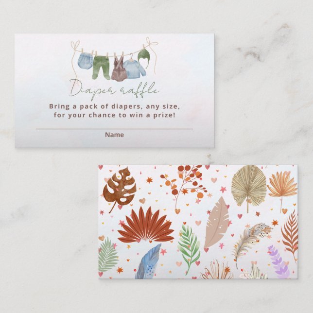 Windelraffinerie Boho Babykleidung Aquarell Begleitkarte (Vorne/Hinten)