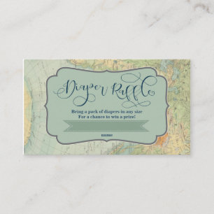 Windelraffle-Karte für eine Abenteuer-Babyparty Begleitkarte