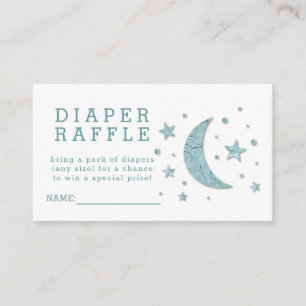 Windelraffle-Karten-Minze spielt Mond-Babyparty Begleitkarte