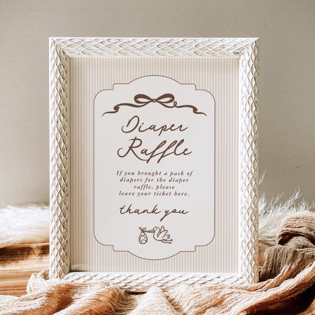 Windelverlosung Bebe Cafe Brauner Bogen Handgezeic Poster (Von Creator hochgeladen)