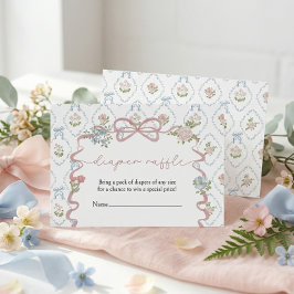 Windelverlosung Little Wildflower Baby Shower Begleitkarte