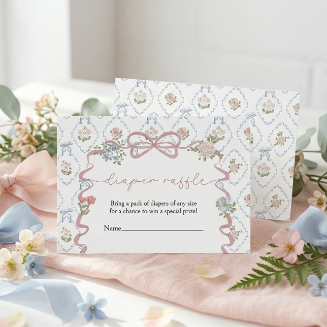 Windelverlosung Little Wildflower Baby Shower Begleitkarte (Von Creator hochgeladen)