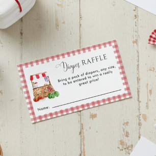 Windelverlosung Lokal Erzeugte Babyparty Gingham Begleitkarte