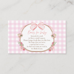 Windelverlosung rosa Schleife Gingham, Hase Baby S Begleitkarte