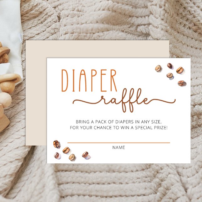 Windelwanne Beilage Kaffee Babyduschkarte Begleitkarte (Diaper Raffle)