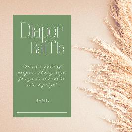 Windelwanne Minimalistisch Sage Green Baby Dusche Begleitkarte