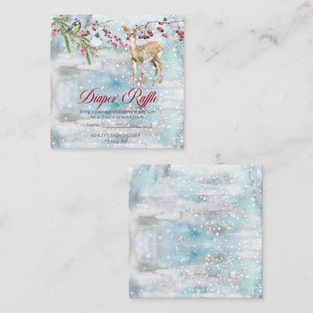 Windelwindeln für Holztiere Begleitkarte (Vorne/Hinten)