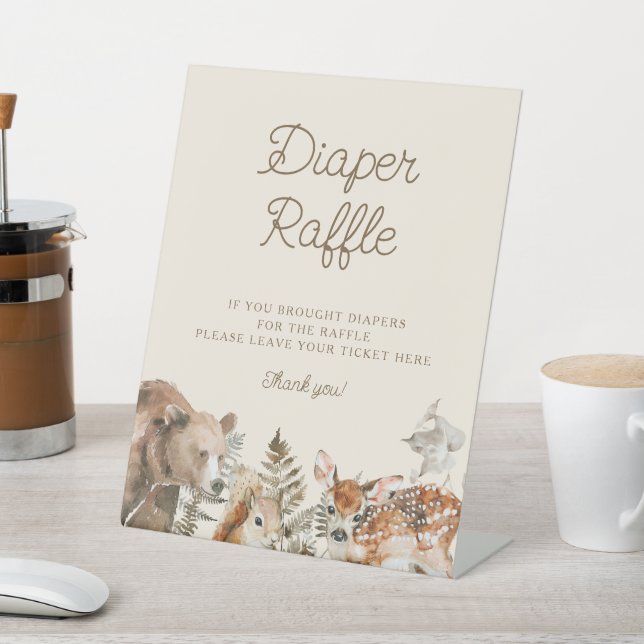 Windelwindeln-Raffelzeichen für Waldtiere Sockelschild (In SItu)