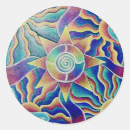 Windender Sun-Mandala-Aufkleber Runder Aufkleber