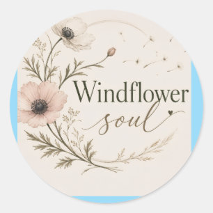 Windflower-Seele Runder Aufkleber