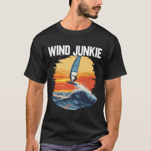 Windfoiling-Board Wind Junkie Wing Foil Surfen T-Shirt