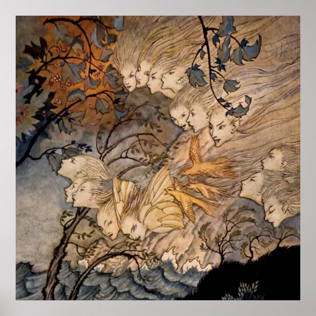 „Windgeister“ von Arthur Rackham Poster (Vorne)