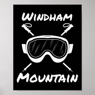 Windham Mountain Rustic Skibrille Ski Stöcke S Poster