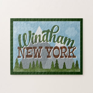 Windham New York Fun Retro Snowy Mountains Puzzle