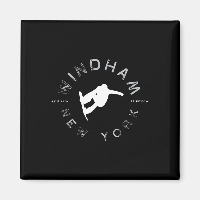 Windham New York Vintag Retro Snowboarding Magnet (Vorne)