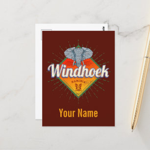 Windhoek Namibia Retro-Elefant Vintage Afrika Postkarte