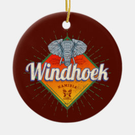 Windhoek Namibia Retro Elephant Vintag Africa Keramik Ornament