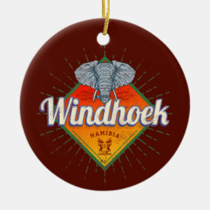 Windhoek Namibia Retro Elephant Vintag Africa Keramik Ornament