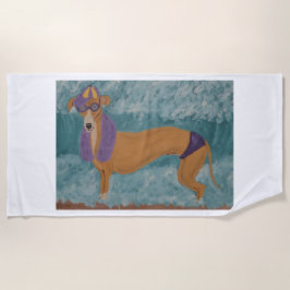 Windhund am Strand Strandtuch
