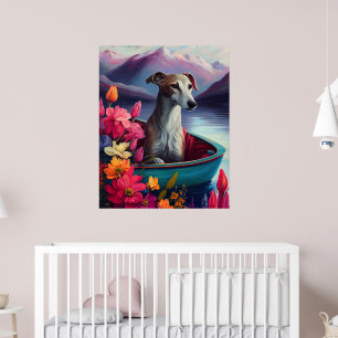 Windhund auf einem Paddel: Ein landschaftliches Ab Poster