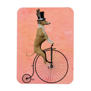 Windhund auf schwarzem Penny-Farthing Magnet