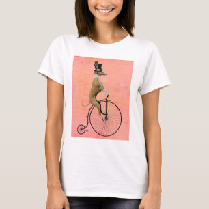 Windhund auf schwarzem Penny-Farthing T-Shirt