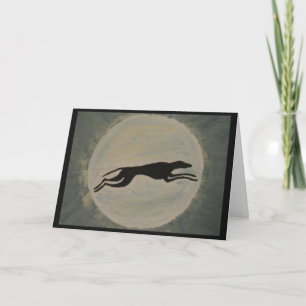 Windhund bei Vollmond Karte