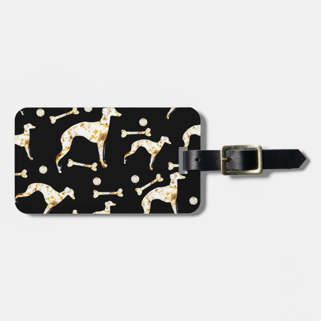WINDHUND BLING GEPÄCKANHÄNGER (Vorderseite horizontal)