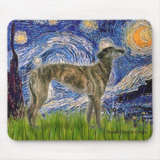 Windhund (br2) - Starry Night Mousepad (Vorne)