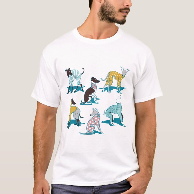 Windhund dogwalk // Türkis-Hinterhund T-Shirt (Vorderseite)