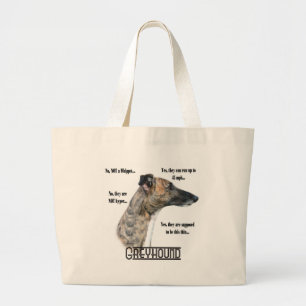 Windhund FAQ-Taschen-Tasche Jumbo Stoffbeutel