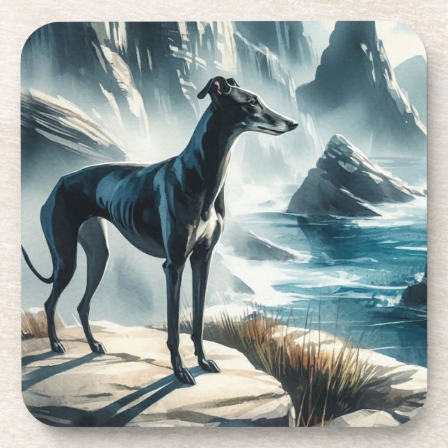 Windhund Getränkeuntersetzer (Vorderseite)