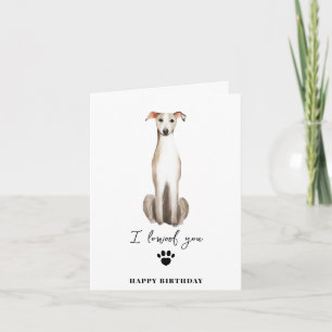 Windhund-Hund-Mama-Welpe-Haustiere-Pfote-Geburtsta Karte