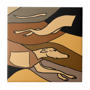 Windhund-Hundeabstrakter Kunst-Entwurf Fliese