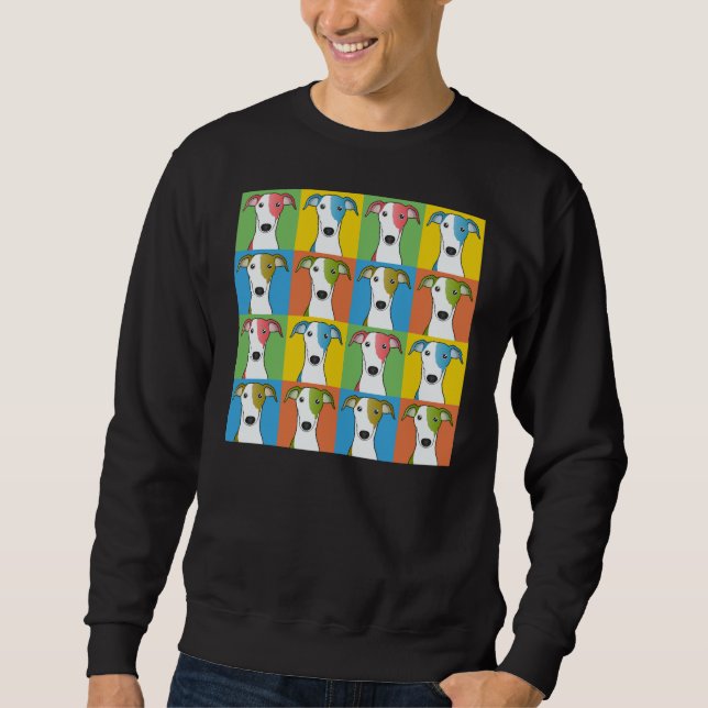 Windhund-HundeCartoon Pop-Kunst Sweatshirt (Vorderseite)