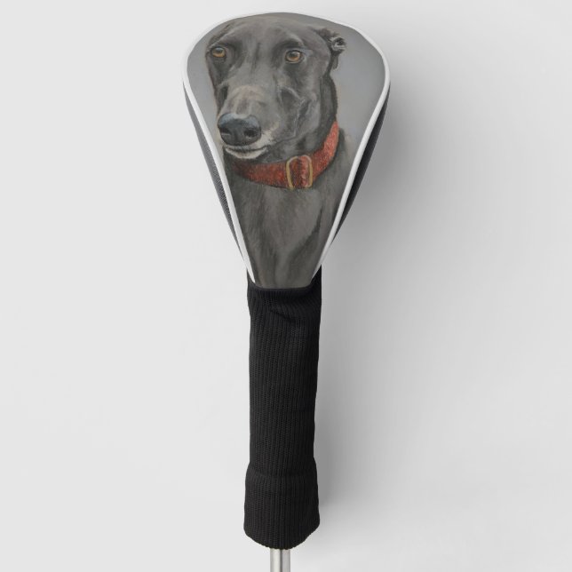 Windhund-Hundekunst-Golf-Fahrer-Abdeckung Golf Headcover (Vorderseite)