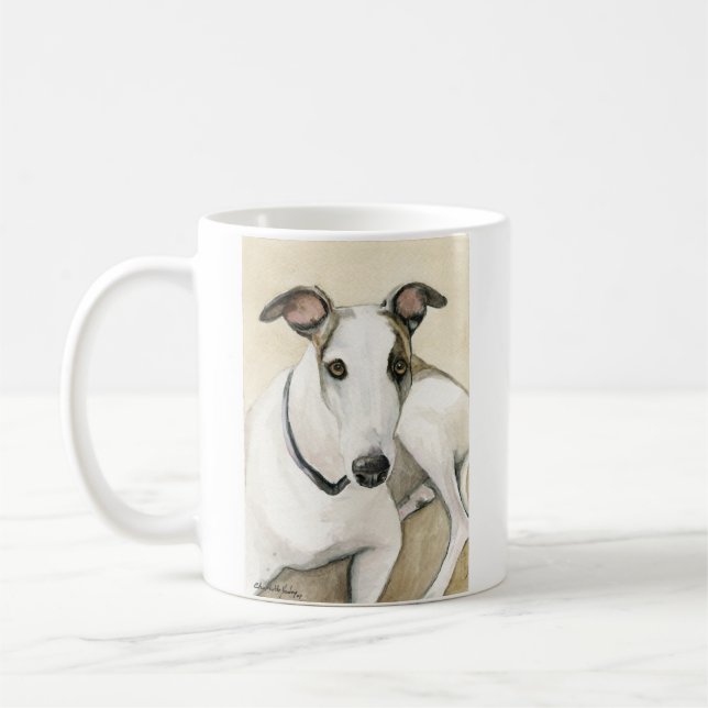 "Windhund-" Hundekunst-Wiedergabe-Tasse Tasse (Links)