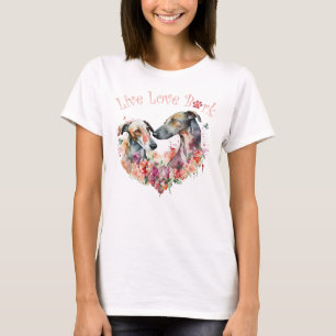 Windhund-Hundemutter-Blumenmuster T-Shirt