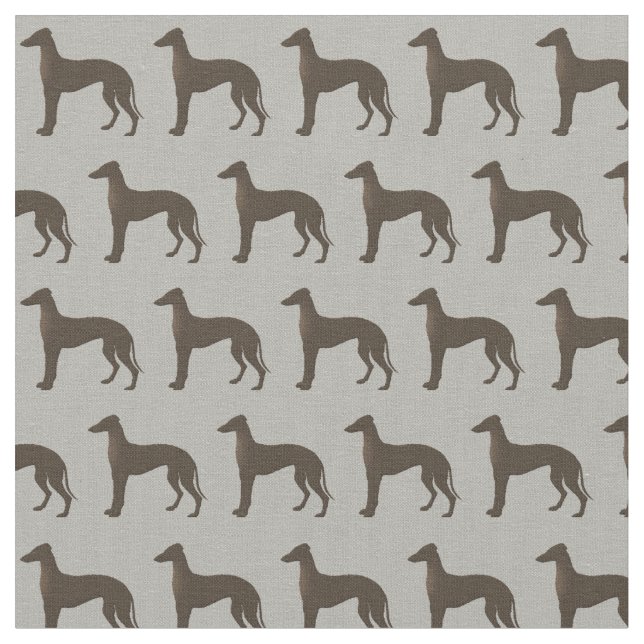 Windhund-HundeSilhouette-Tier-Muster Stoff (Nahaufnahme)