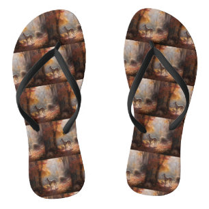 Windhund im Herbst Leaves Fall Inspiriert Flip Flops