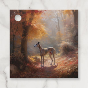 Windhund im Herbst Leaves Fall Inspiriert Geschenkanhänger