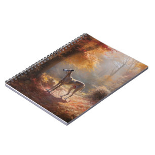 Windhund im Herbst Leaves Fall Inspiriert Notizblock
