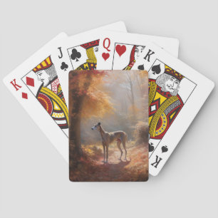Windhund im Herbst Leaves Fall Inspiriert Spielkarten