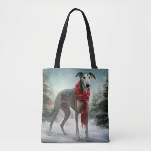 Windhund im Schnee Weihnachten