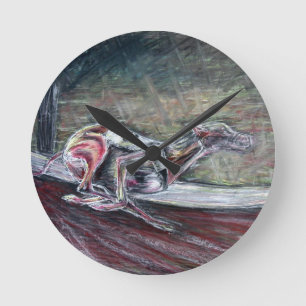 Windhund, Kunst für Sport und Hundeliebhaber Runde Wanduhr